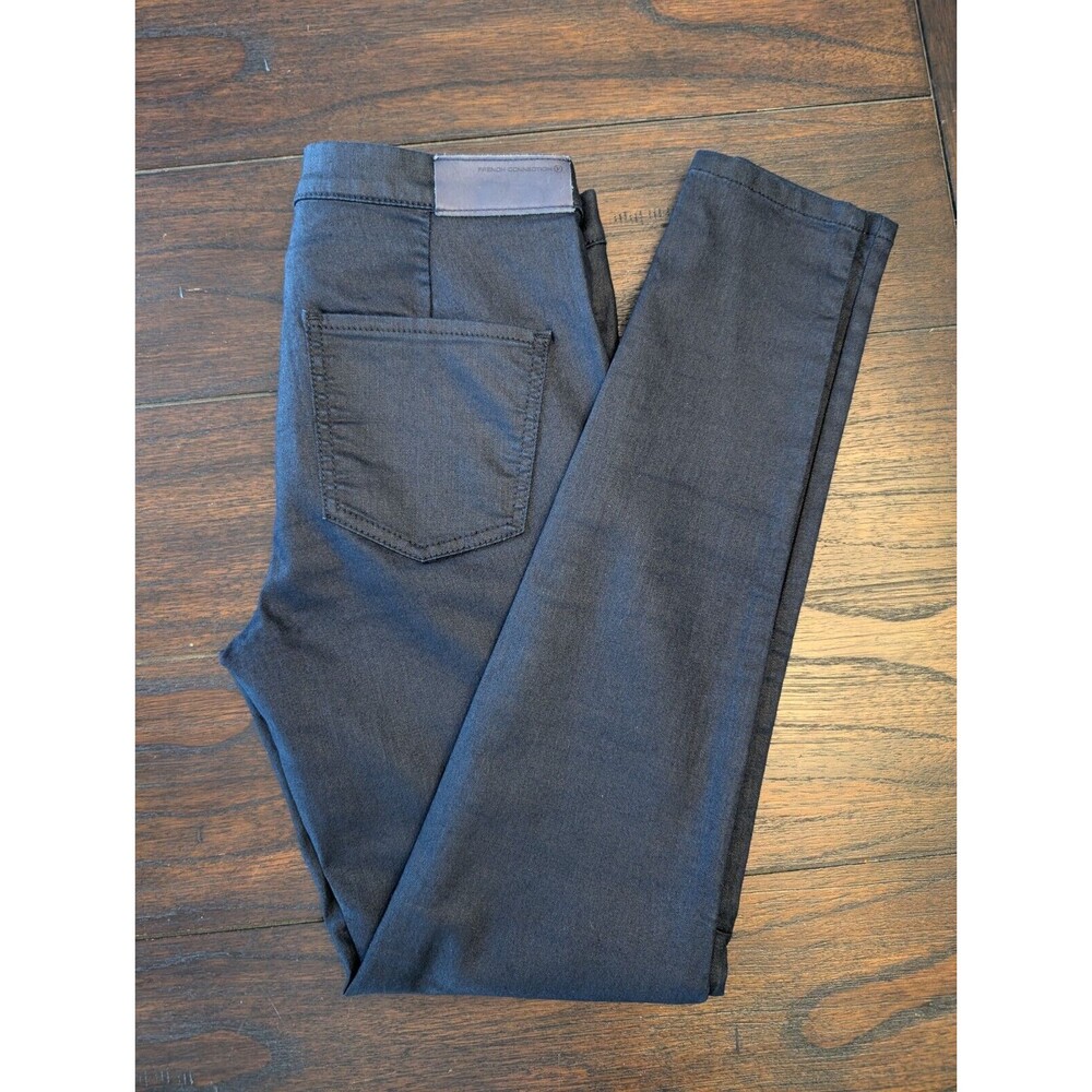 French Connection Juniors Black Cotton Skinny Jeans Size 6 in Regular Zip